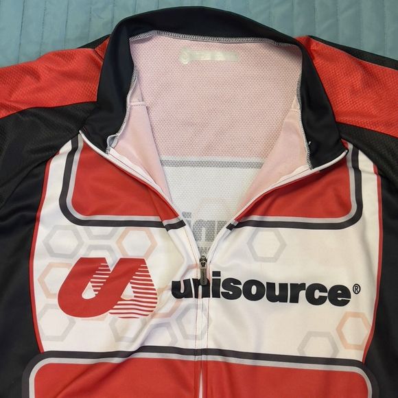 Jakroo Sport-Cut Fit Style Cycling Shirt Full Zip Unisource Back Pockets Men 2XL - Picture 3 of 12